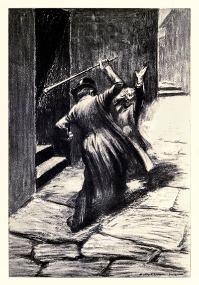 Derrubou-o à terra "do" Estranho Caso do Dr. Jekyll e Sr. Hyde "por Robert Louis Stevenson de Charles Raymond Macauley