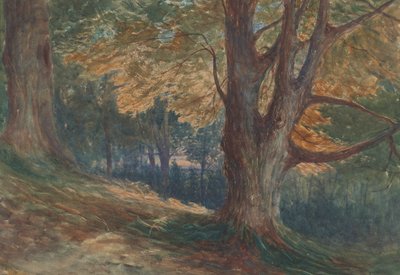 Árvores numa Colina numa Paisagem arborizada de Charles Reginald Aston
