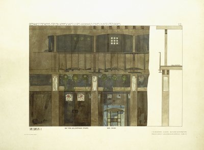 Hall de entrada, c.1901 (litografia colorida) de Charles Rennie (after) Mackintosh