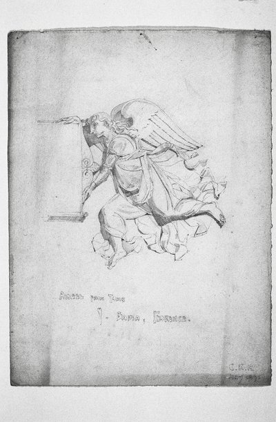 Anjo do túmulo, Badia, Florença, 1891 de Charles Rennie Mackintosh