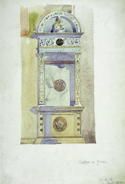 Certosa di Pavia, Memorial, 1891 (aquarela sobre papel) de Charles Rennie Mackintosh