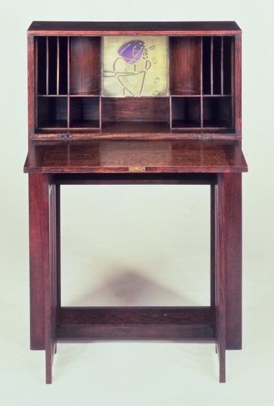 Escrivaninha para o quarto azul em Houshill, 1904 (aberto, ver 45594 para fechado) de Charles Rennie Mackintosh