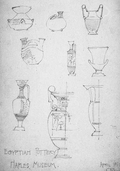 Cerâmica Egípcia, Museu De Nápoles, 1891 de Charles Rennie Mackintosh