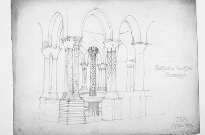 Fonte no claustro, Monreale, 1891 de Charles Rennie Mackintosh