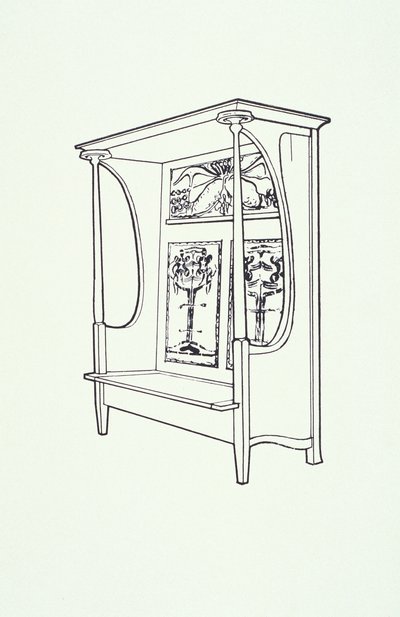 Desenho de linha de mobiliário (um armário), c.1910 (tinta no papel) de Charles Rennie Mackintosh