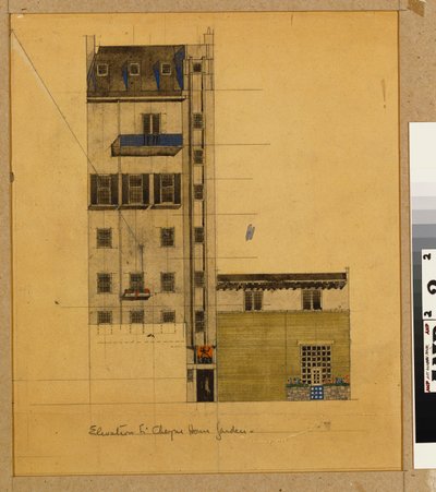 Londres, Elevação do Estúdio Proposto em Glebe Place e Upper Cheyne Walk de Charles Rennie Mackintosh
