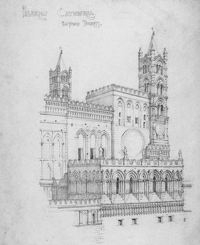 Catedral de Palermo, torretas orientais, 1891 de Charles Rennie Mackintosh