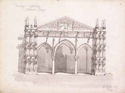 Catedral de Palermo, estudo do pórtico de entrada de Charles Rennie Mackintosh