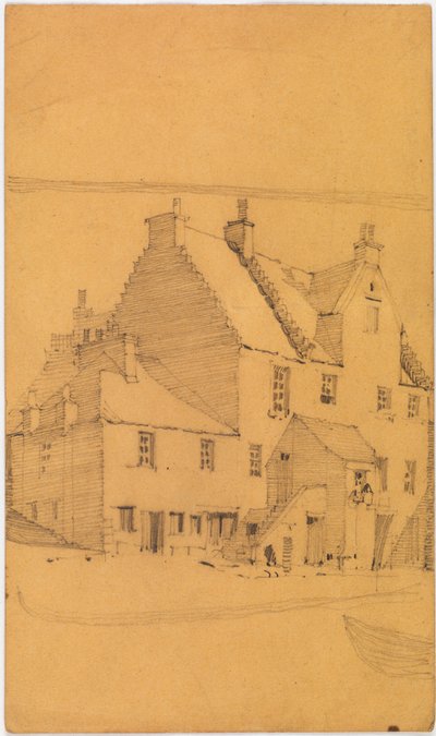 Esboço a lápis de edifícios antigos, provavelmente em Glasgow (lápis, papel) de Charles Rennie Mackintosh