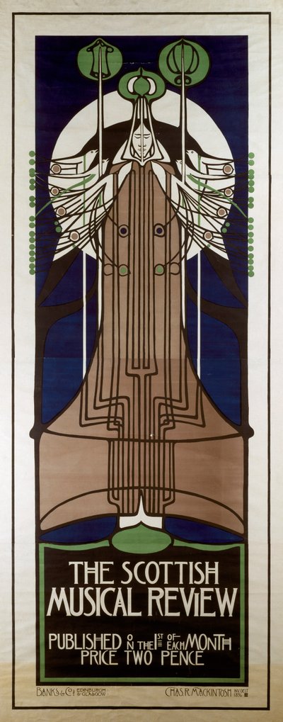 Cartaz publicitário da Scottish Musical Review de Charles Rennie Mackintosh