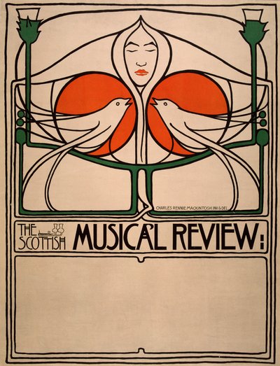 Scottish Musical Review (impressão planográfica, litografia, papel) de Charles Rennie Mackintosh