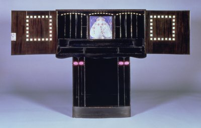 Escrivaninha para Hill House, Helensburgh, c.1902 (aberta) (ver 71064) de Charles Rennie Mackintosh