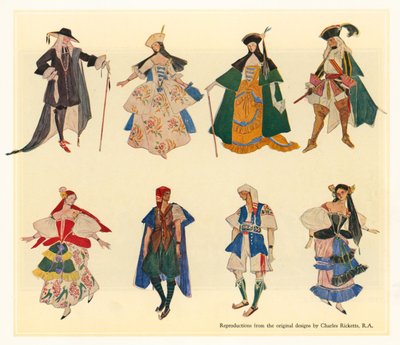 Designs originais para The Gondoliers de Charles Ricketts