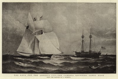 A corrida pela America Cup, o Cambria rodeando Sandy Hook de Charles Ricketts