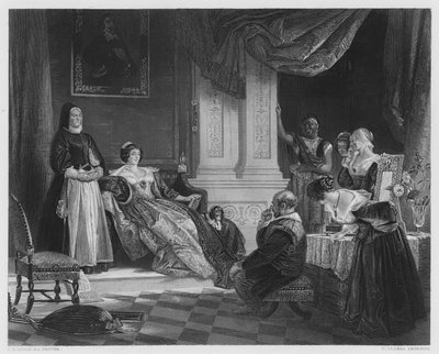 Sancho e a Duquesa, da foto na Galeria Vernon (gravura) de Charles Robert (after) Leslie
