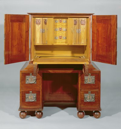 Gabinete - frente aberta, 1898 (mogno e azevinho branco) (ver também 272467-468) de Charles Robert Ashbee
