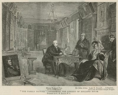 A foto da família - a biblioteca da Holland House de Charles Robert Leslie
