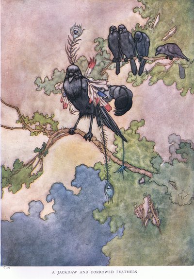 Uma gralha e penas emprestadas, década de 1930 de Charles Robinson