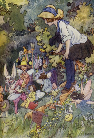 A Peep into the Land of Fairy Tales (cor litho) de Charles Robinson