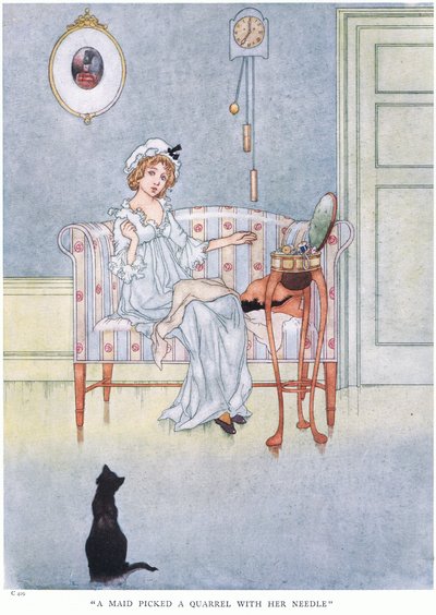 Uma empregada pegou uma briga com sua agulha, década de 1930 de Charles Robinson