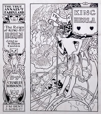 Ilustração de capa para os verdadeiros anais de Fairyland, o reinado do rei Herla, editado por William Canton, publicado em 1900 de Charles Robinson