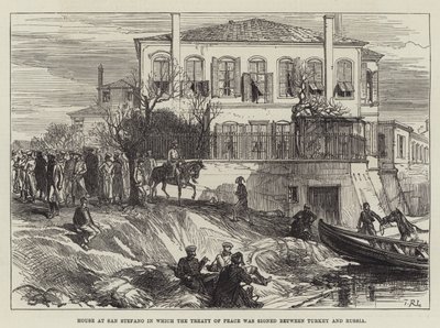 Casa em San Stefano em que o Tratado de Paz foi assinado entre a Turquia e a Rússia de Sir John Charles Robinson