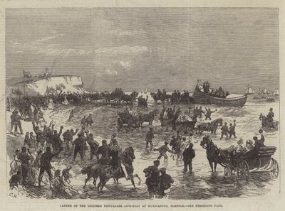 Lançamento do barco salva-vidas licenciado de Victualler em Hunstanton, Norfolk de Sir John Charles Robinson