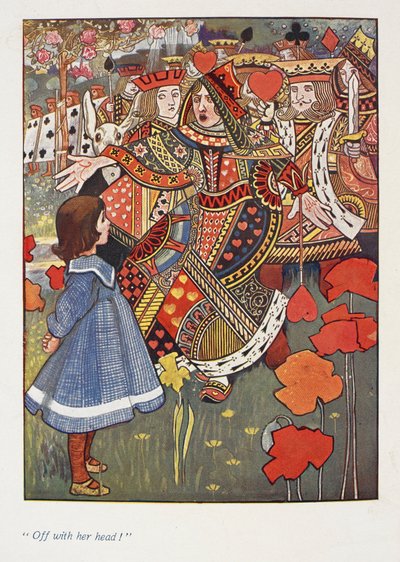 "Fora com a cabeça dela."
Alice com a rainha vermelha. de Charles Robinson