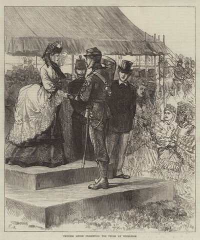 Princesa Louise apresentando os prêmios em Wimbledon de Sir John Charles Robinson