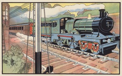 O trem expresso passando por uma caixa de sinal de Charles Robinson
