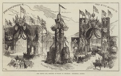 O príncipe e a princesa de Gales em Chatham, arcos triunfal de Sir John Charles Robinson