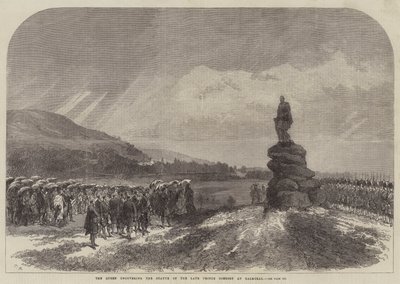 A rainha descobrindo a estátua do falecido príncipe consorte em Balmoral de Sir John Charles Robinson