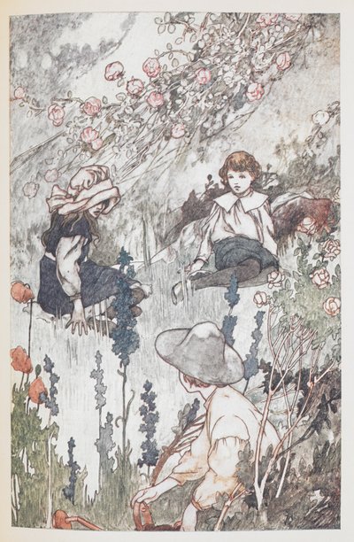 As crianças no jardim secreto: Mary Lennox, Colin Craven e Dickon Sowerby. de Charles Robinson
