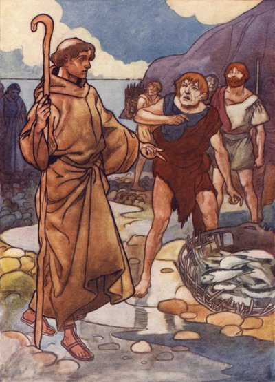 Os nativos hostis até recusando-se a dar-lhe alguns peixes de rio de Charles Robinson