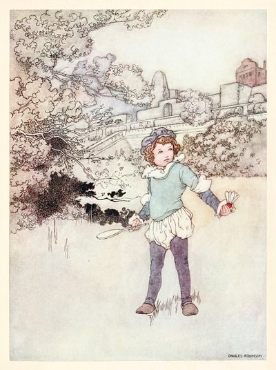 Frontispício "This fair child of mine" de "A Revival - When Forty Winters Shall Besiege Thy Brow" em The Songs and Sonnets of William Shakespeare de Charles Robinson
