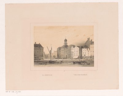 Vista da bolsa de valores em Rotterdam La bourse / The exchange (título no objeto) Vues et monuments de la ville de Rotterdam / Vistas e monumentos da cidade de Rotterdam (título da série) de Charles Rochussen