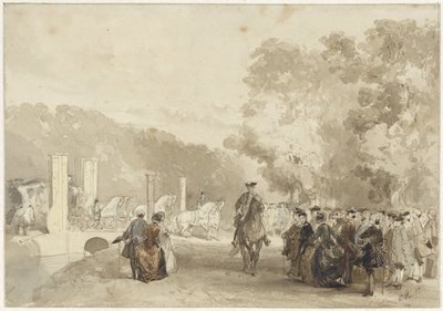A carruagem do Príncipe a partir da entrada de Huis ten Bosch de Charles Rochussen