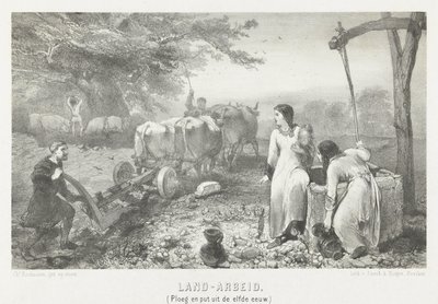 Trabalho da terra (arado e poço do século XI) (título no objeto) de Charles Rochussen
