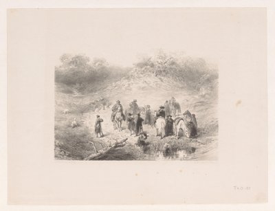 Cavaleiros na paisagem de dunas de Charles Rochussen