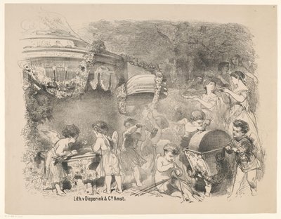 Cena da peça Princesa sem coração Anúncios de balés e peças apresentadas no Amsterdam City Theatre (título da série) de Charles Rochussen