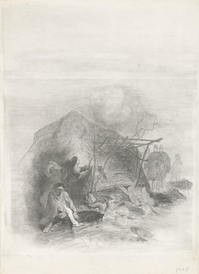Vítimas do desastre de inundação de 1855 Desastre de inundação 1855 (título da série) de Charles Rochussen