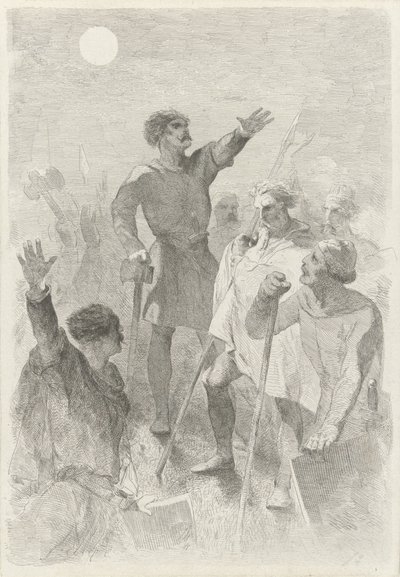 Wilfried cercado por seus guerreiros de Charles Rochussen