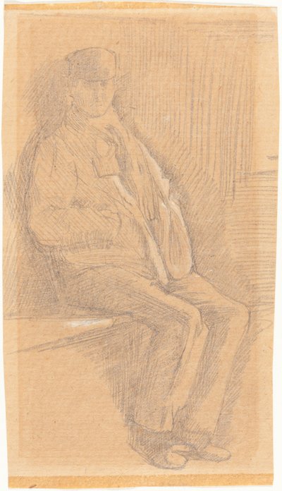 Homem sentado de Charles Samuel Keene