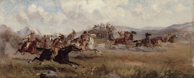 Sioux Atacando uma Diligência, 1909 de Charles Schreyvogel