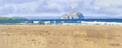 Bass Rock, Belhaven, 2015 (óleo sobre tela) de Charles Simpson