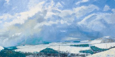 Clouds Gathering over the Hills, 2016 (óleo sobre tela) de Charles Simpson