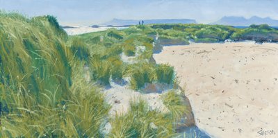 Figuras nas dunas, 2015 (óleo sobre tela) de Charles Simpson