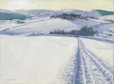 Trilho na neve, 2016 (óleo sobre tela) de Charles Simpson