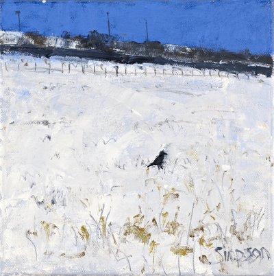 Corvo de inverno, 2011 (óleo sobre tela) de Charles Simpson