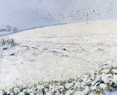 Corvos de inverno, 2012 (óleo sobre tela) de Charles Simpson